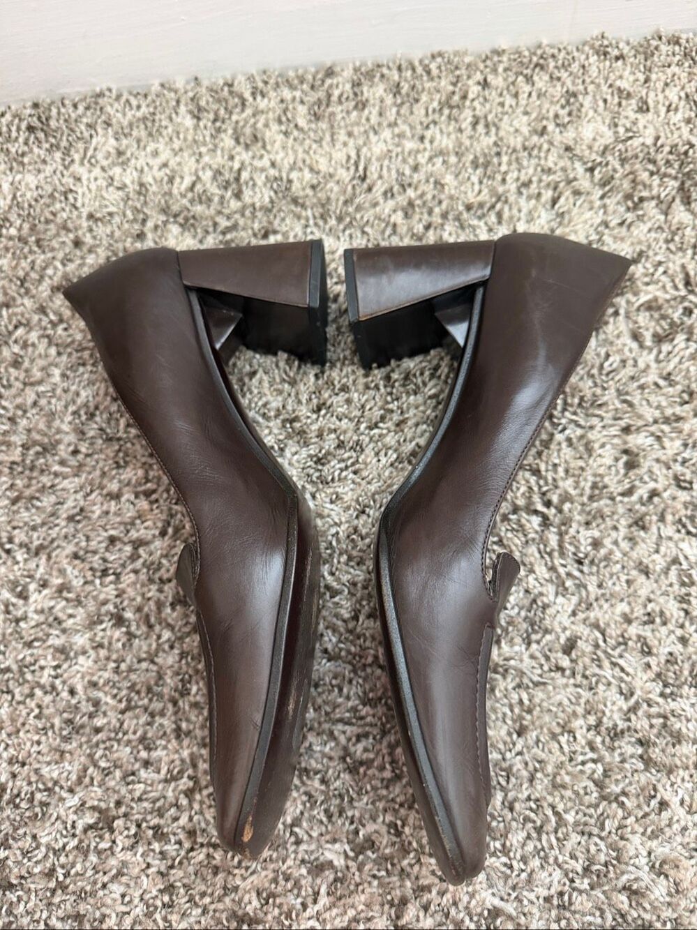 Prada Brown Leather Pumps Size 39 Women - Picture 3 of 16